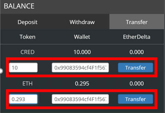 how much eth is needed to transfer from etherdelta