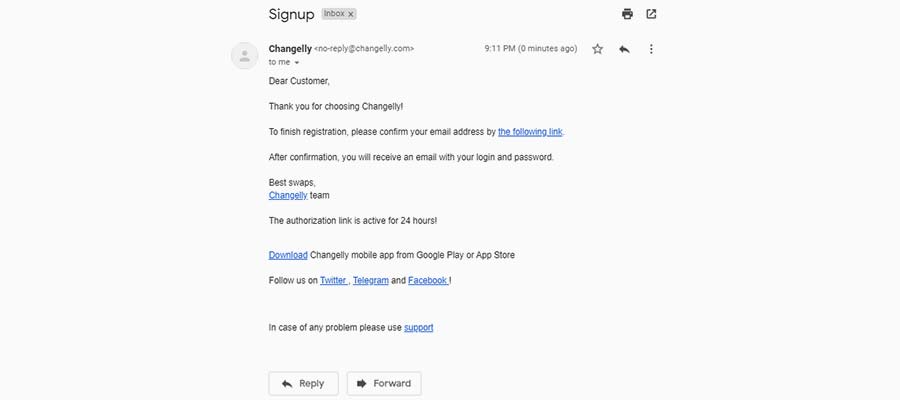 how to signup for changelly