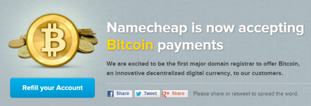 namecheap bitcoin payments